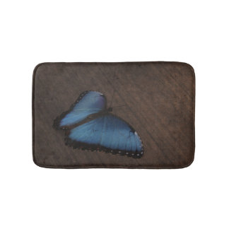 Tapis de bain fait sur commande de papillon bleu