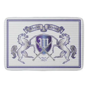 Tapis De Bain Faites votre propre manteau du bouclier argenté de