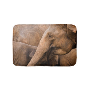 Tapis De Bain Famille des éléphants : Faune majestueuse