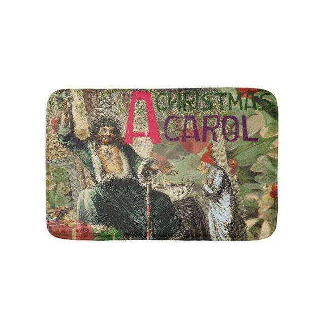 Tapis De Bain Fantôme de Noël Illustration actuelle Scrooge (Devant)