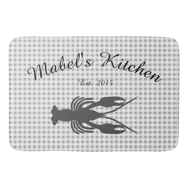 Tapis De Bain Farmhouse Cajun Crawfish Monogramme Cuisine Mat (Devant)