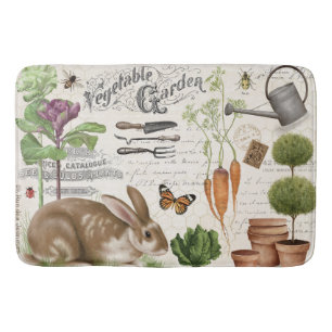 Tapis De Bain Farmhouse Jardin Vintage moderne Rabbit