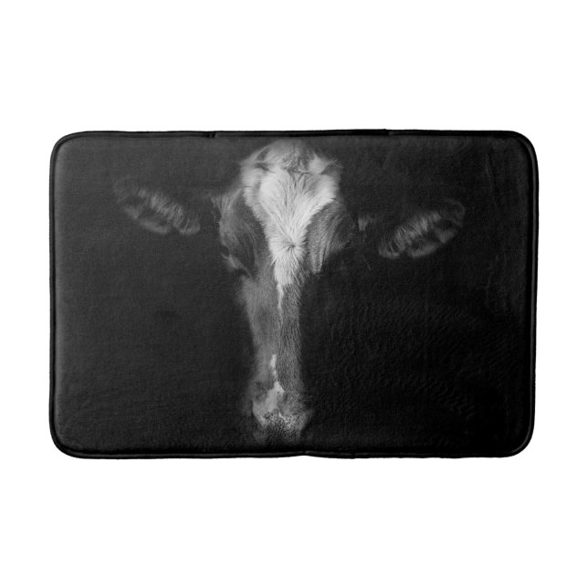 Tapis De Bain Farms | B&W Cow Head Shot (Devant)