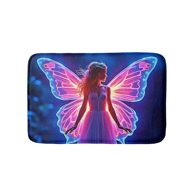 Tapis De Bain Fée de papillon mystique éclatante (Devant)