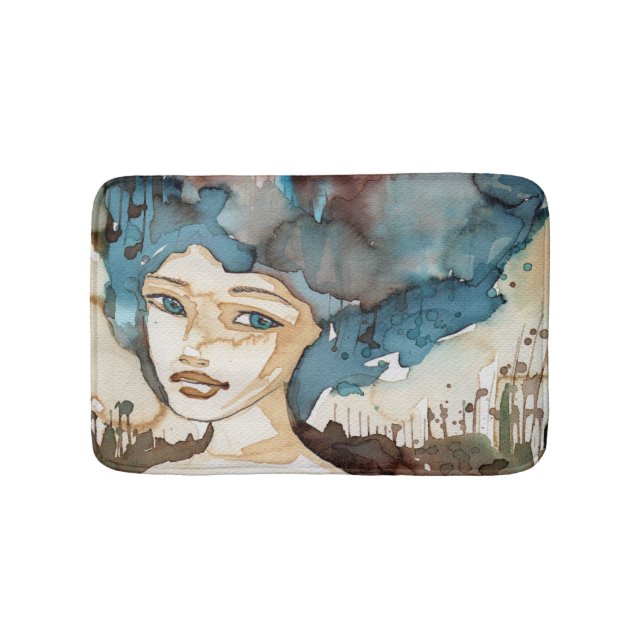 Tapis De Bain Femme bleue (Devant)