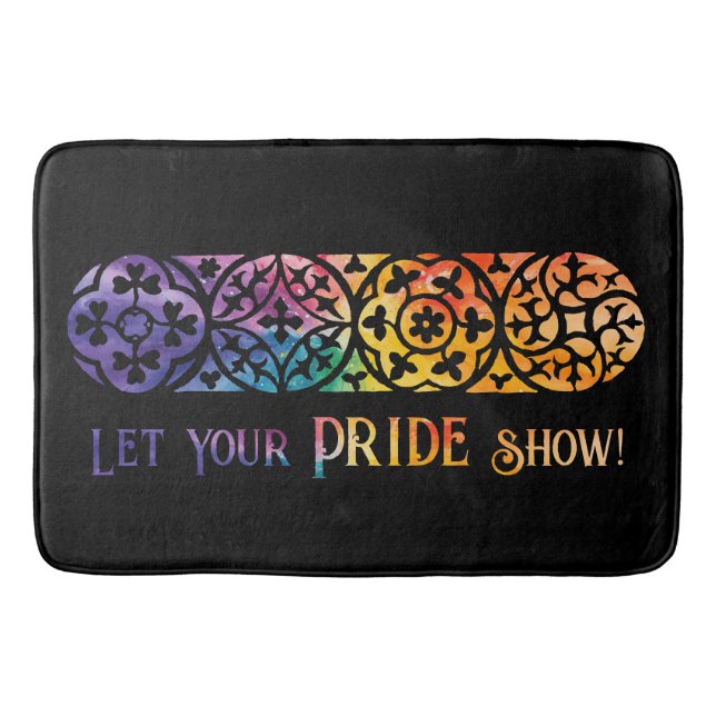 Tapis De Bain Fenêtre gothique Fierté arc-en-ciel (Devant)