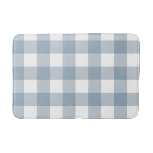 Tapis De Bain Ferme Rustique Carré Bleu Gris Buffalo à Carreaux