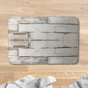 Tapis De Bain ferme rustique grange beige gris blanc bois