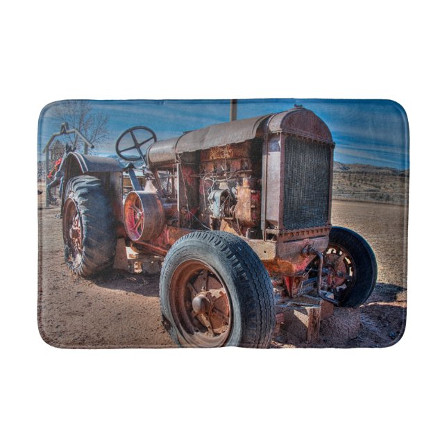 Tapis De Bain Fermes | Tracteur d'antiquité rouillé (Devant)