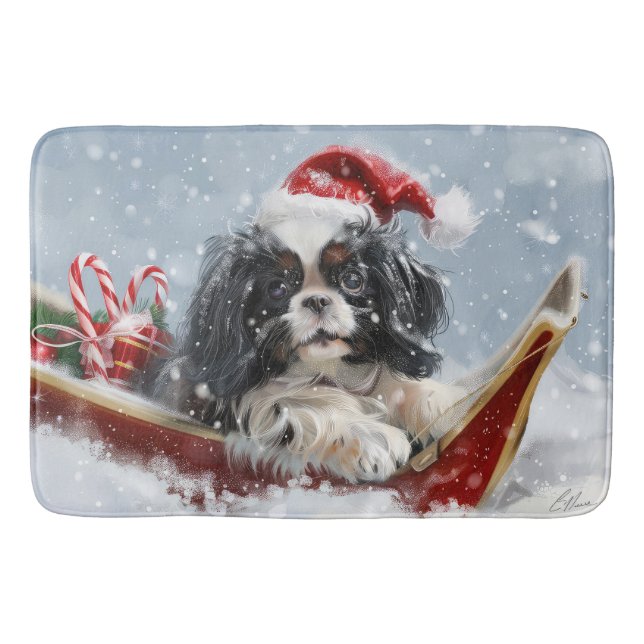 Tapis De Bain Festival de Noël de Chien Chin Japonais (Devant)