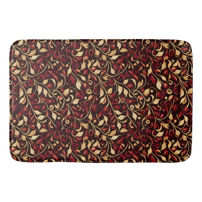 Tapis De Bain Festivale d'or, de noir et de Bourgogne (Devant)