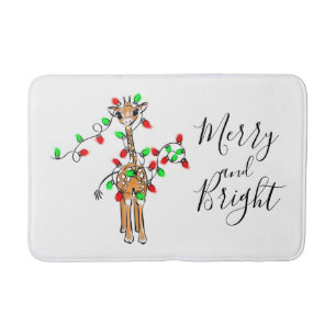 Tapis De Bain Festivale Giraffe, feu vert rouge scintillant