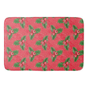 Tapis De Bain Festive Christmas Holly