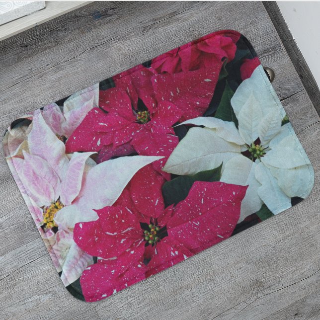 Tapis De Bain Festive vacances Poinsettia Plante Floral (In Situ)