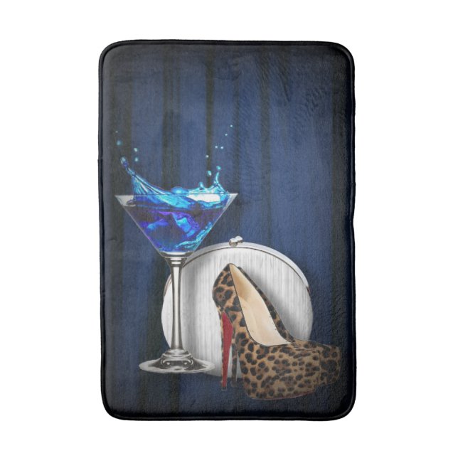 Tapis De Bain Fête de cocktails chic martini branché fille still (Devant (Vertical))