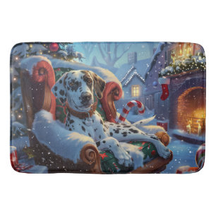 Tapis De Bain Fête de Noël des Chiens de Dalmatie
