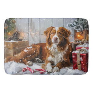Tapis De Bain Fête de Noël du chien de canard de la Nouvelle-Éco