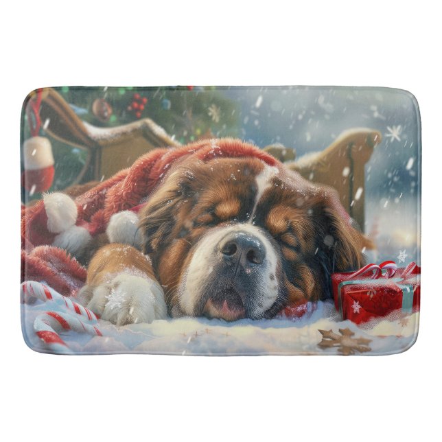 Tapis De Bain Fête de Noël du chien Mastiff Tibétain (Devant)
