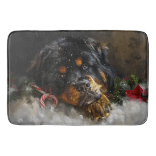 Tapis De Bain Fête de Noël du chien Mastiff Tibétain