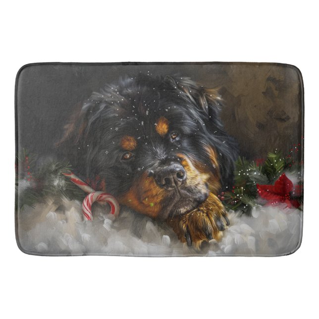 Tapis De Bain Fête de Noël du chien Mastiff Tibétain (Devant)