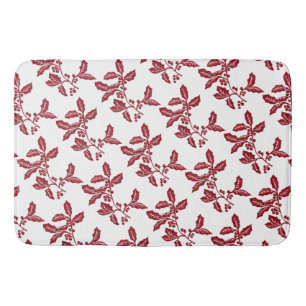 Tapis De Bain Fête de Noël/fête du linocut créé à la main