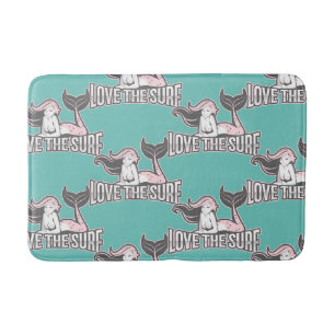 Tapis De Bain fête des sirènes bleu