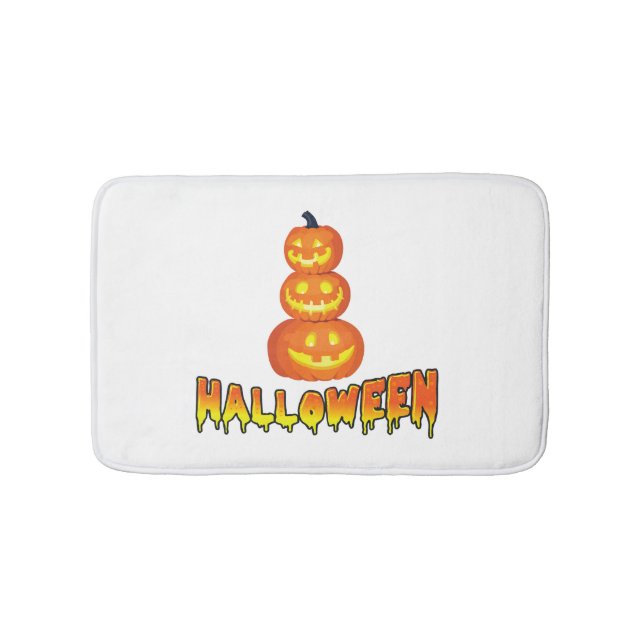 Tapis De Bain Fête d'Halloween, Halloween Citrouilles (Devant)