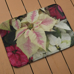 Tapis De Bain Fêtes colorées Poinsettias Floral