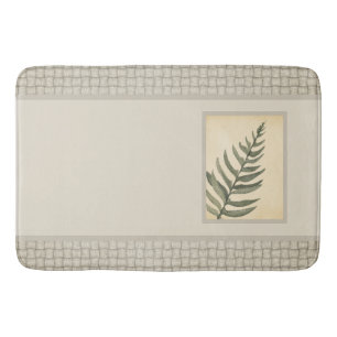 Tapis De Bain Feuillage vert feuillage Beige neutre