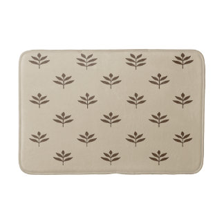 Tapis de bain Feuille beige et Brown