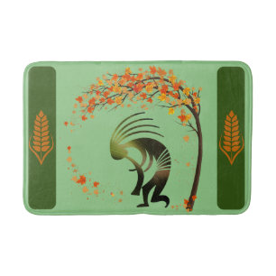 Tapis De Bain Feuilles automnales de l'arbre de danse Flute Koko