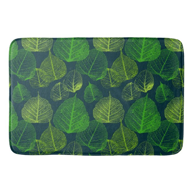 Tapis De Bain Feuilles biophiles esthétiques de squelette (Devant)