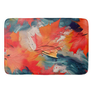 Tapis De Bain Feuilles dans le vent – Mouvement abstrait d'autom