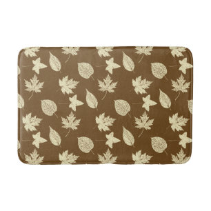 Tapis De Bain Feuilles d'automne - beige et chocolat