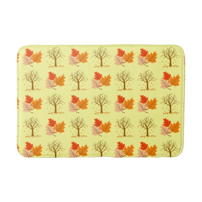 Tapis De Bain Feuilles d'automne et arbres Mat de bain (Devant)