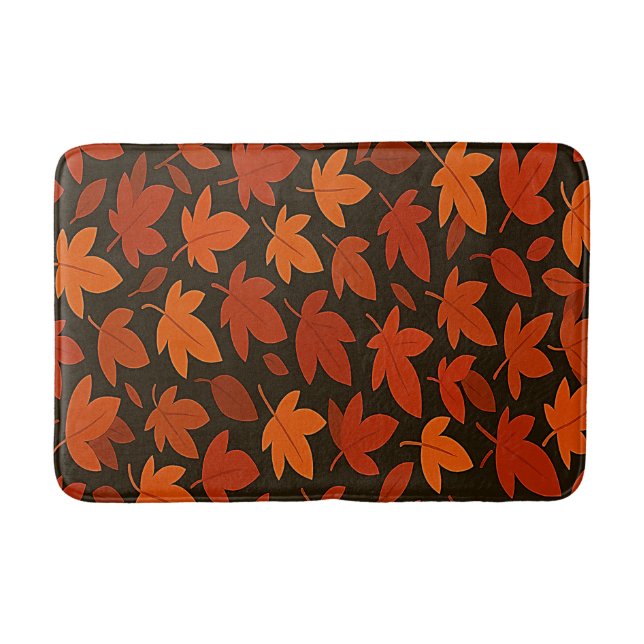 Tapis De Bain Feuilles d'automne orange (Devant)