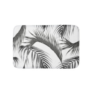 Tapis De Bain Feuilles de palmiers tropicaux, jungle sans soudur