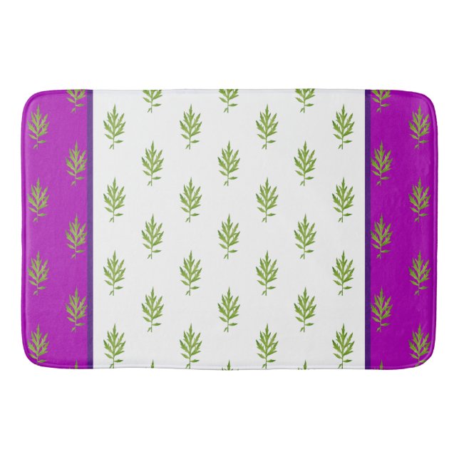 Tapis De Bain Feuilles sauvages sur un bain (Devant)