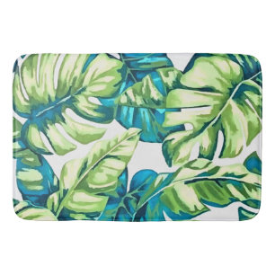 Tapis De Bain Feuilles tropicaux colorés de Banana et Monstera