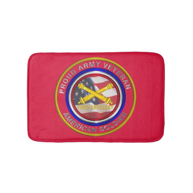 Tapis De Bain Fière Armée Vétéran de terrain Artillerie Soldat (Devant)