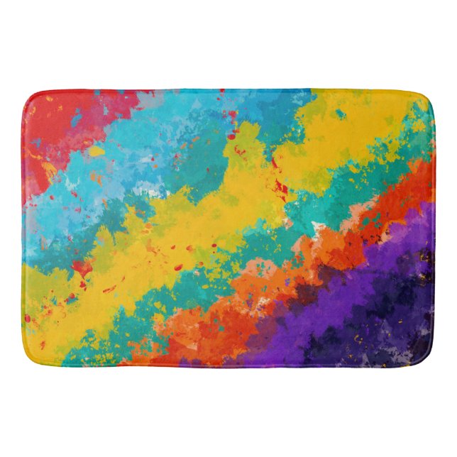 Tapis De Bain Fiesta Peinture Couleur Splash Couleurs Splashes (Devant)