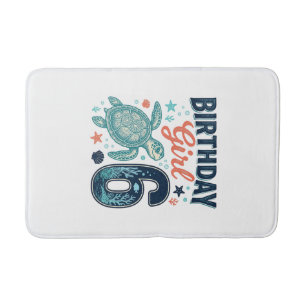 Tapis De Bain Fille d'anniversaire 6 Tortue de mer Conception ve