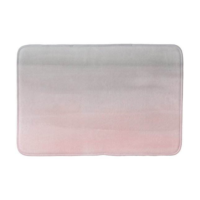 Tapis De Bain Fille d'aquarelle moderne rose et gris brillant (Devant)