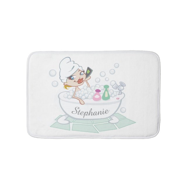 Tapis De Bain Fille glamour dans la baignoire à bulles personnal (Devant)