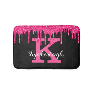 Tapis De Bain Fille Noir Hot Rose Parties scintillant Drivers No