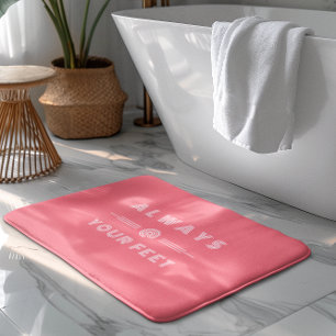 Tapis De Bain Fille rose et blanc toujours à vos pieds