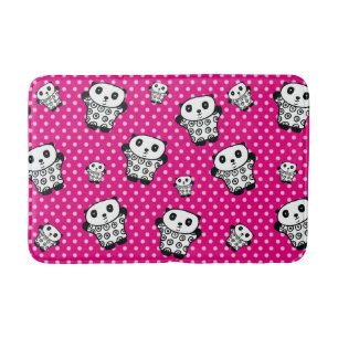 Tapis De Bain Fille rose moderne Kawaii Cute Panda Bear Pointe