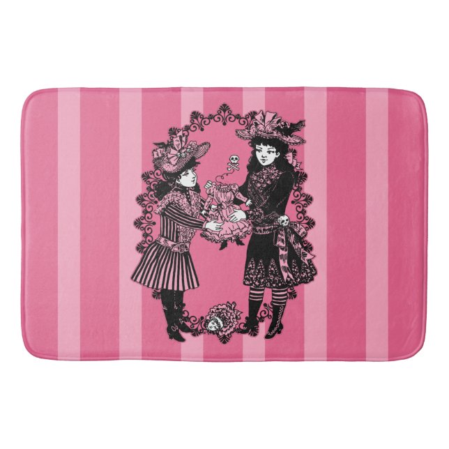 Tapis De Bain Filles en tête poupée rose (Devant)