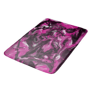 Tapis De Bain Fils roses, noirs, blancs et gris
