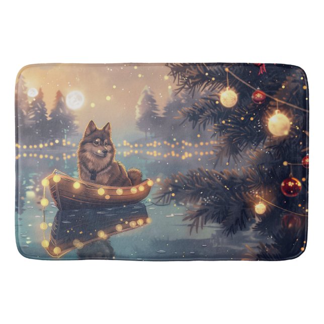 Tapis De Bain Finlandais Lapphund Noël Festive Voyage (Devant)